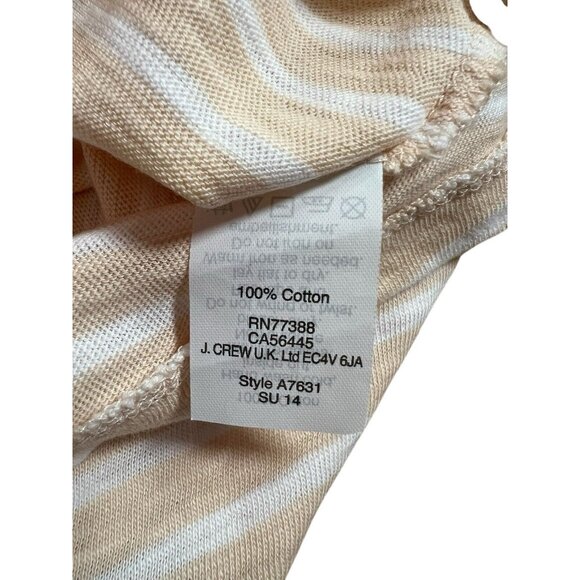 J CREW Women’s XL Striped Top t-shirt Short Sleeves Stretch Cotton Beaded - Picture 4 of 6